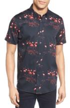 Men's Ted Baker London Extra Trim Fit Flamingo Print Sport Shirt