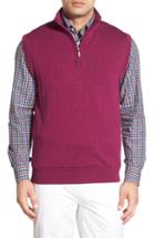 Men's Bobby Jones Quarter Zip Wool Sweater Vest - Purple