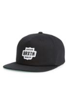 Men's Brixton Garth Flat Brimmed Cap - Black