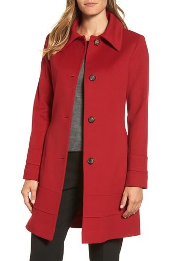 Women's Fleurette Wool Coat - Red