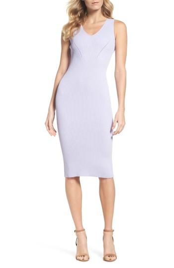 Women's Michael Michael Kors V-neck Rib Knit Sweater Dress - Purple
