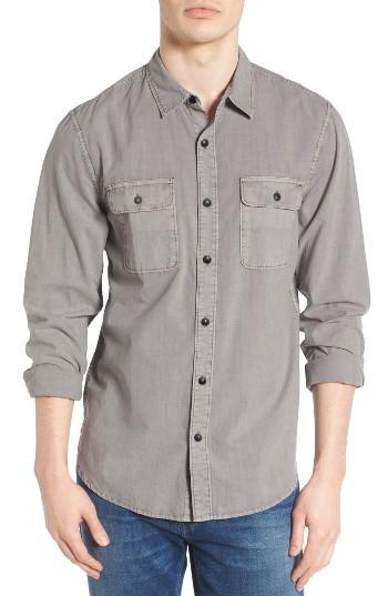 Men's Lucky Brand Washed Woven Shirt - Grey
