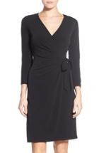 Women's Anne Klein Jersey Faux Wrap Dress - Black