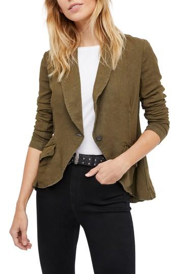 Women's Free People Linen Blend Blazer