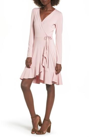 Women's Soprano Ruffle Wrap Dress - Pink