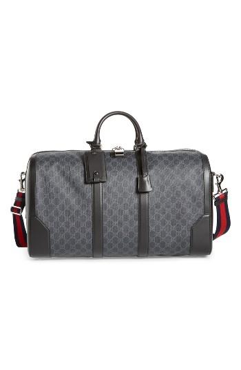 Men's Gucci Shoulder Strap Duffel - Black