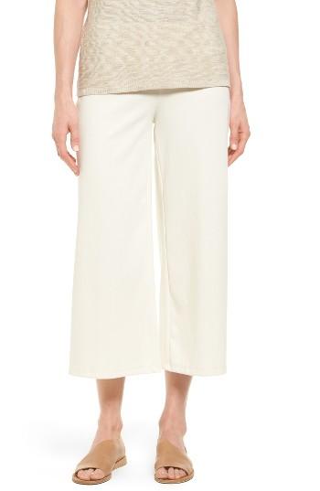 Women's Eileen Fisher Knit Wide Leg Crop Pants - Ivory