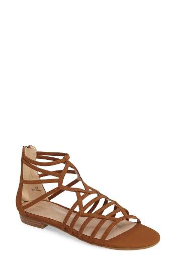 Women's Pelle Moda Brazil Strappy Sandal .5 M - Brown