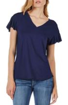 Women's Michael Stars Ruffle Sleeve V-neck Tee
