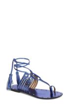 Women's Topshop Fay Embellished Wraparound Sandal .5us / 36eu M - Blue