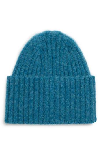 Men's Drakes Brushed Wool Beanie - Blue