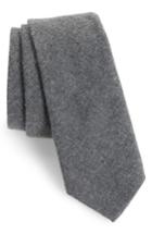 Men's Nordstrom Men's Shop Bert Solid Cotton Skinny Tie, Size - Black