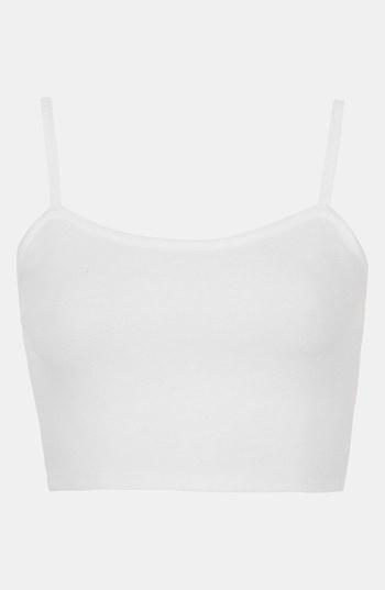 Topshop Crop Camisole White