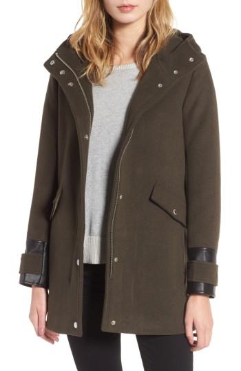 Women's Andrew Marc Wool Blend Peacoat - Green
