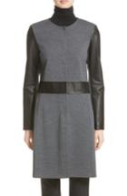 Women's St. John Collection Leather & Milano Knit Topper