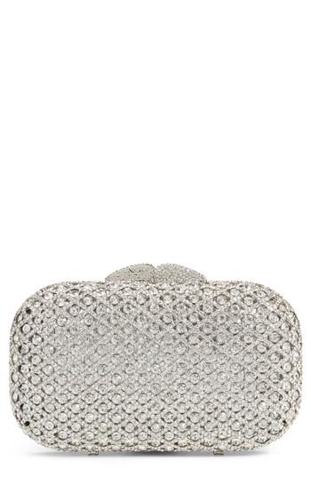 Nordstrom Crystal Lattice Box Minaudiere - Metallic