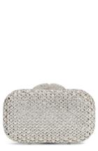 Nordstrom Crystal Lattice Box Minaudiere - Metallic