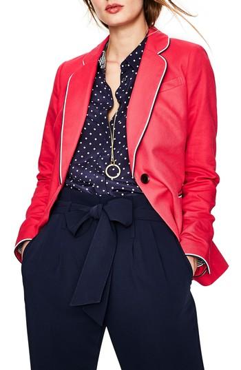 Women's Boden Tipped Cotton Blazer