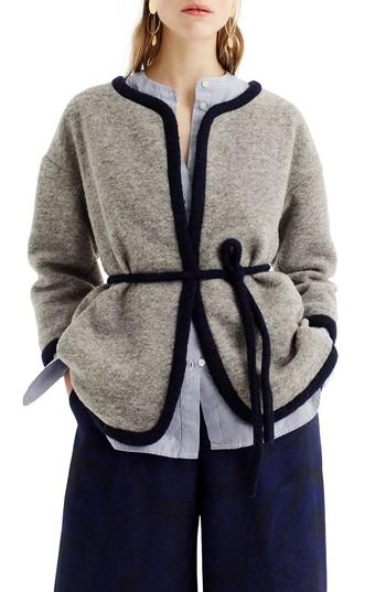 Women's J.crew Branford Boiled Wool Blend Jacket - Grey