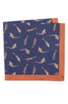 Men's Ted Baker London Koi Fish Silk Pocket Square, Size - Orange