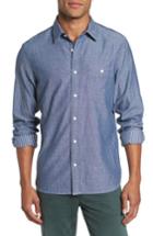 Men's Nordstrom Men's Shop Trim Fit Utility Duofold Sport Shirt, Size - Blue