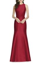 Women's Alfred Sung Dupioni Trumpet Gown - Red