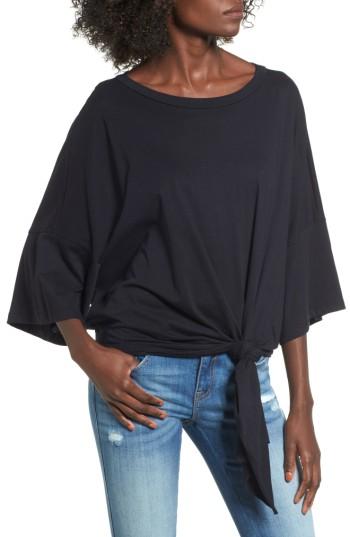 Women's Socialite Tie Waist Tee - Black