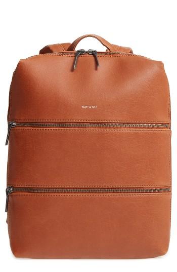 Matt & Nat Slate Faux Leather Backpack - Brown