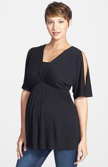 Women's Maternal America Split Sleeve Maternity/nursing Top