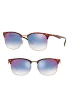 Women's Ray-ban Highstreet 53mm Clubmaster Sunglasses - Red Gradient Mirror