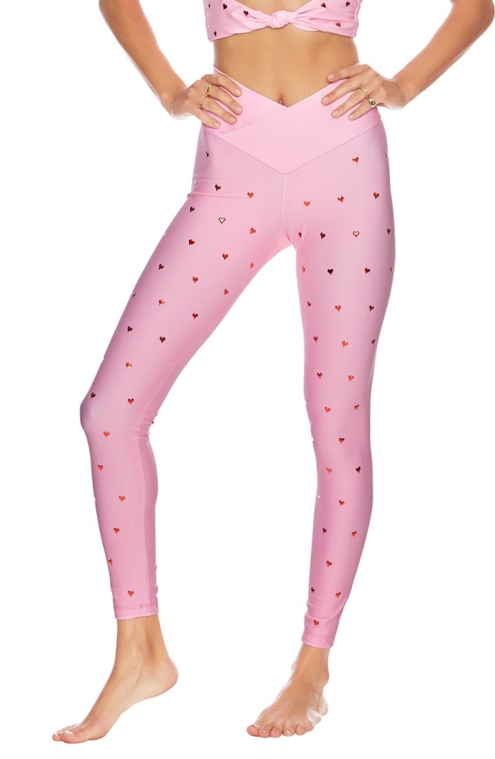 Women's Beach Riot Metallic Detail Leggings - Red