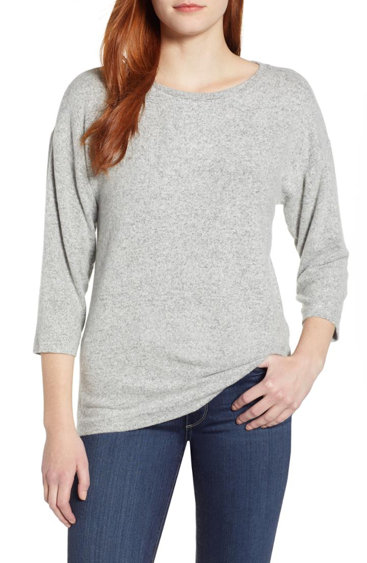 Women's Bobeau Pleat Back Pullover - Grey