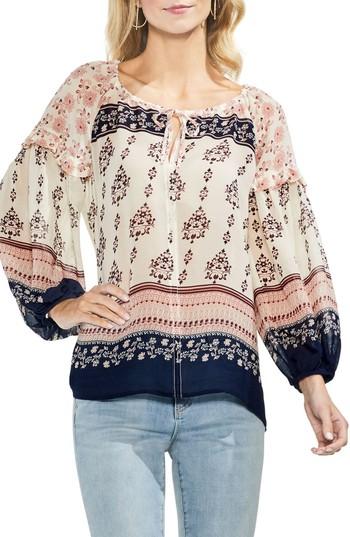 Women's Vince Camuto Wildflower Print Peasant Blouse - Ivory