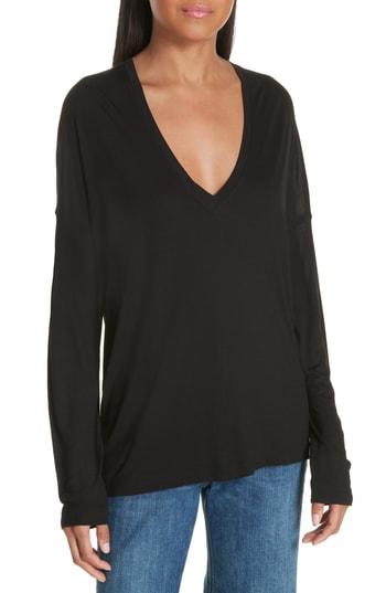 Women's Vince Drop-shoulder Jersey Top - Black