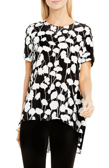 Women's Vince Camuto Elegant Blossom High/low Blouse - Black