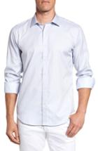 Men's Bugatchi Shaped Fit Grid Sport Shirt, Size - Grey