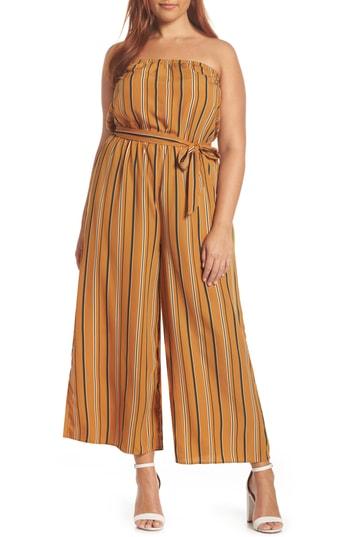 Women's Soprano Strapless Jumpsuit, Size - Yellow
