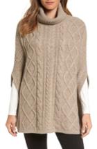 Women's Barbour Court Turtleneck Cabled Cape - Beige