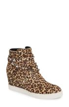 Women's Linea Paolo Fallon Ii Genuine Calf Hair Wedge Sneaker .5 M - Beige