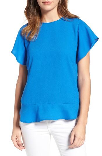 Women's Halogen Ruffle Crepe Top - Blue