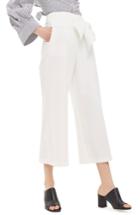 Women's Topshop Belted Wide Leg Trousers Us (fits Like 0) - Ivory