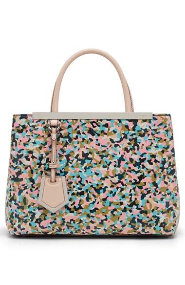 Fendi 'petite 2jours' Leather Shopper - Blue