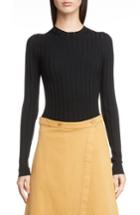 Women's Acne Studios Ribbed Wool Blend Sweater - Black