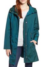 Women's Cole Haan Signature Back Bow Packable Hooded Raincoat, Size - Green