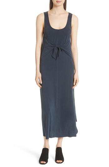 Women's Vince Sleeveless Tie Front Maxi Dress - Blue