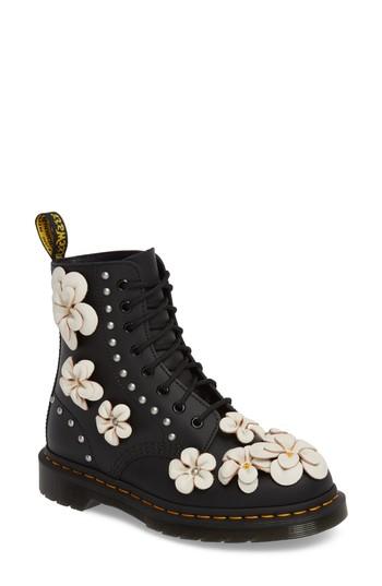 Women's Dr. Martens Pascal Flower Boot Us/ 3uk - Black