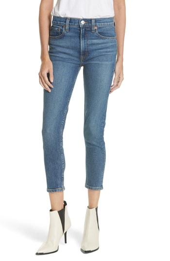 Women's Re/done Originals High Waist Stretch Crop Jeans - Blue