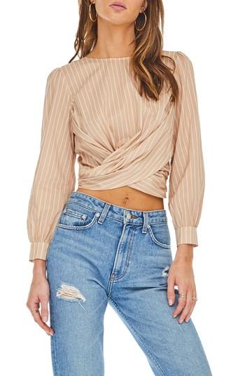 Women's Astr The Label Sinead Open Back Crop Top - Pink