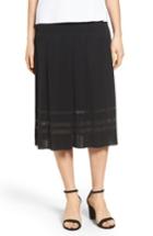 Women's Ming Wang Pleated Midi Skirt - Black