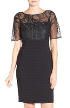 Women's Adrianna Papell Embroidered Pleat Sheath Dress